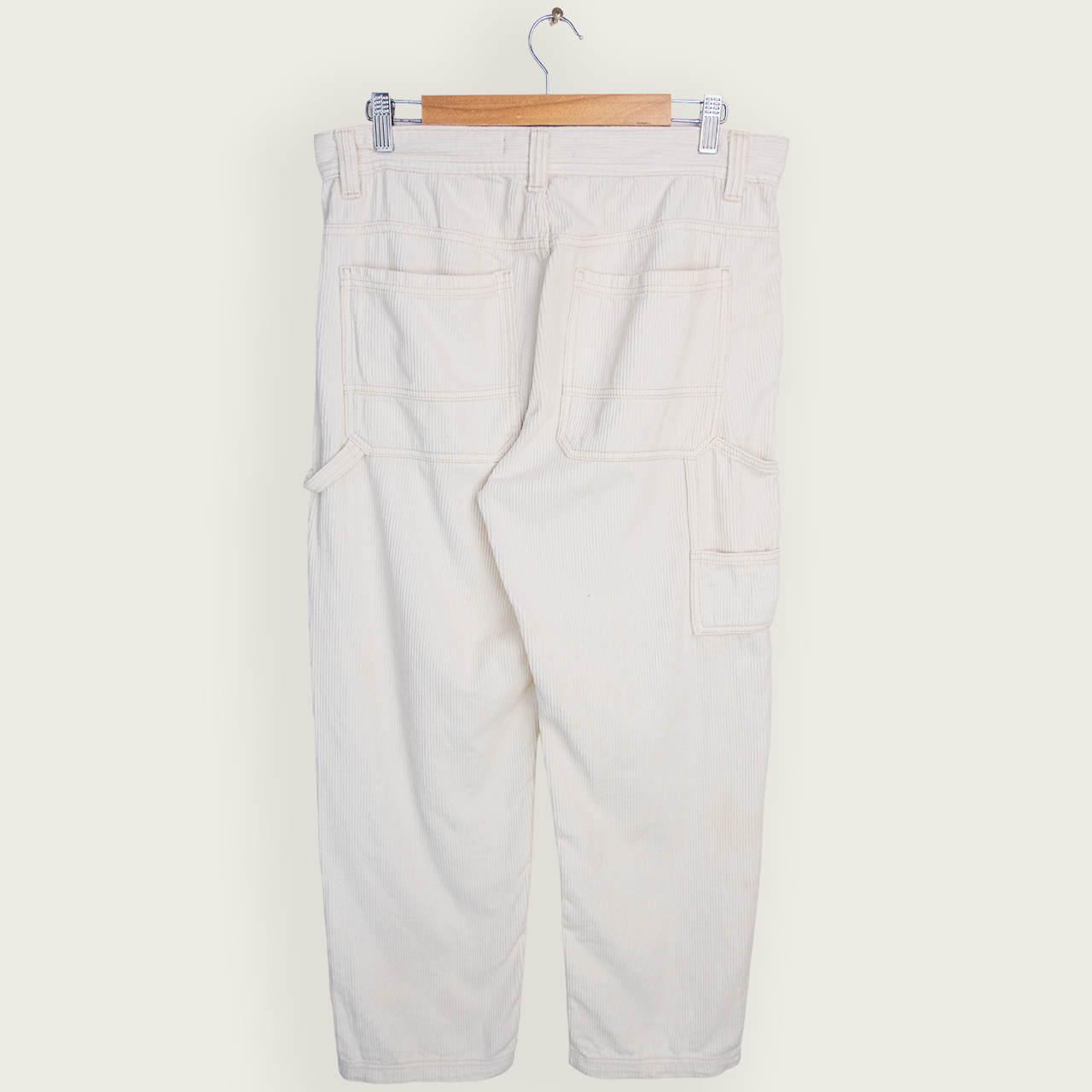 White COTTON ON Casual Streetwear/Indie/Skater Corduroy Carpenter Pants - 32"