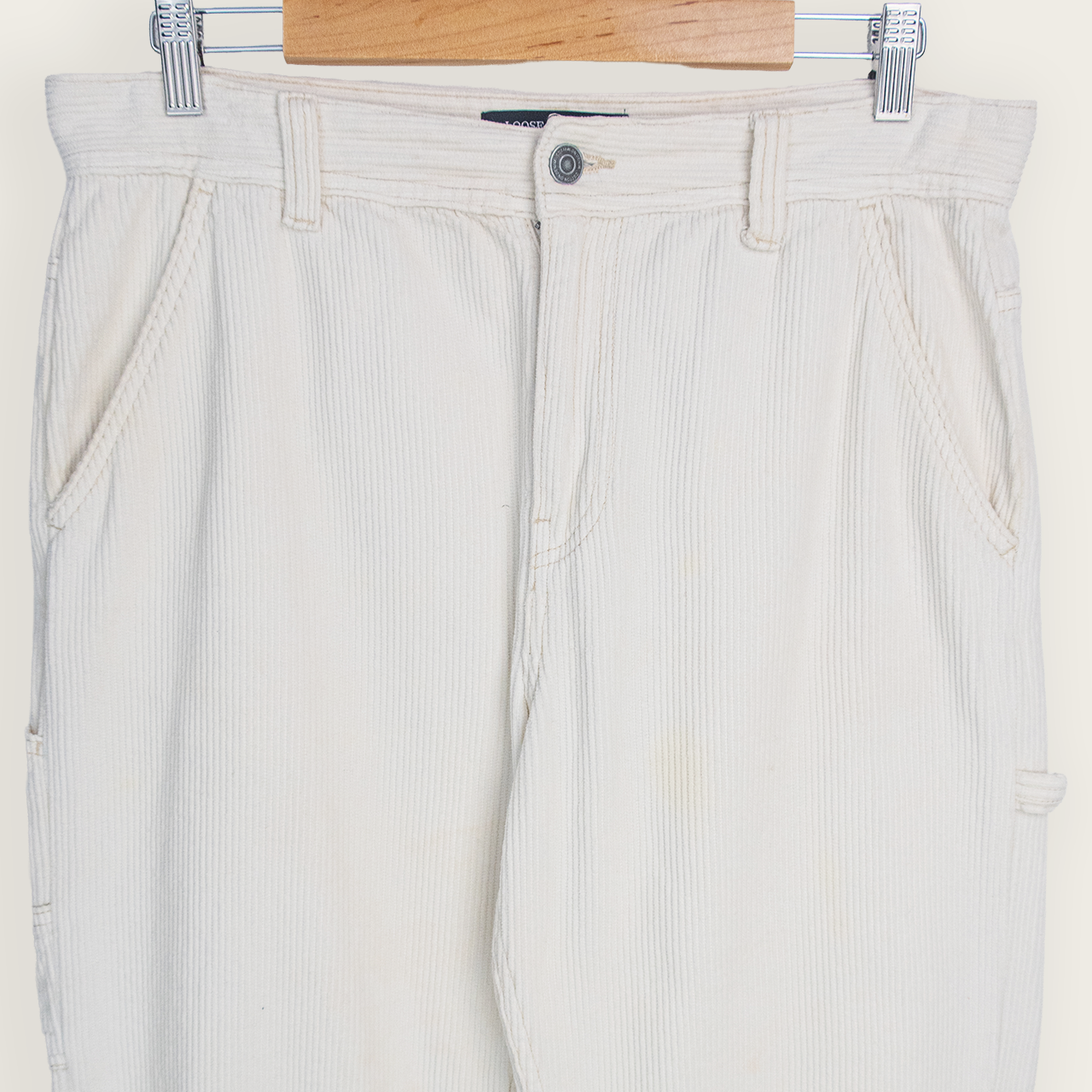 White COTTON ON Casual Streetwear/Indie/Skater Corduroy Carpenter Pants - 32"