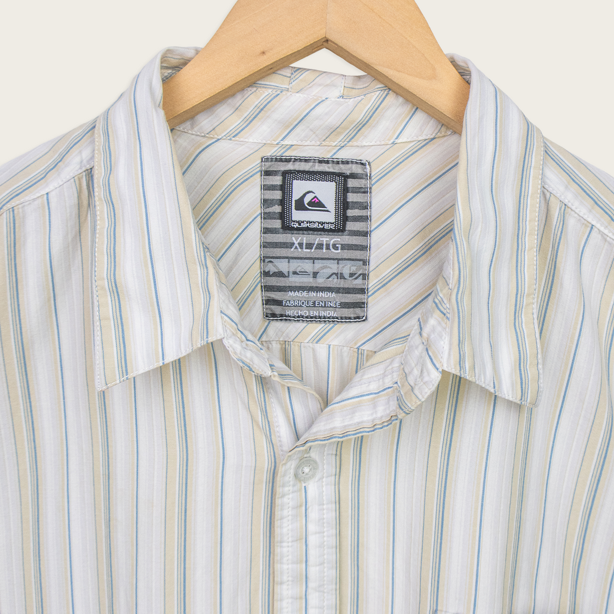 00s Quiksilver Striped Button-Up Shirt - L/XL