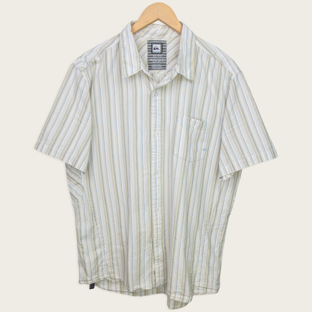 00s Quiksilver Striped Button-Up Shirt - L/XL