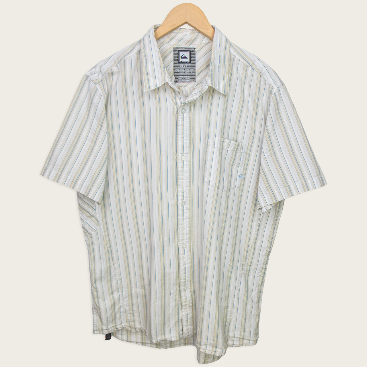 00s Quiksilver Striped Button-Up Shirt - L/XL