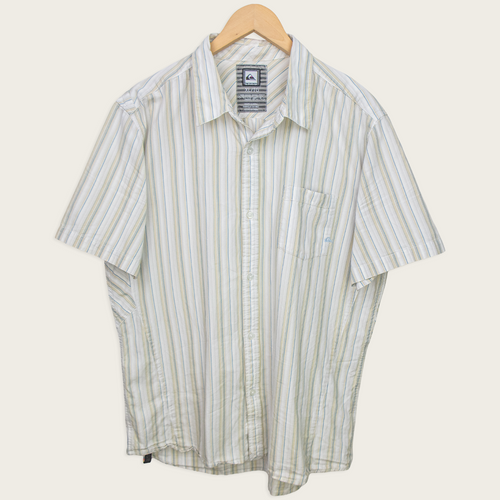 00s Quiksilver Striped Button-Up Shirt - L/XL