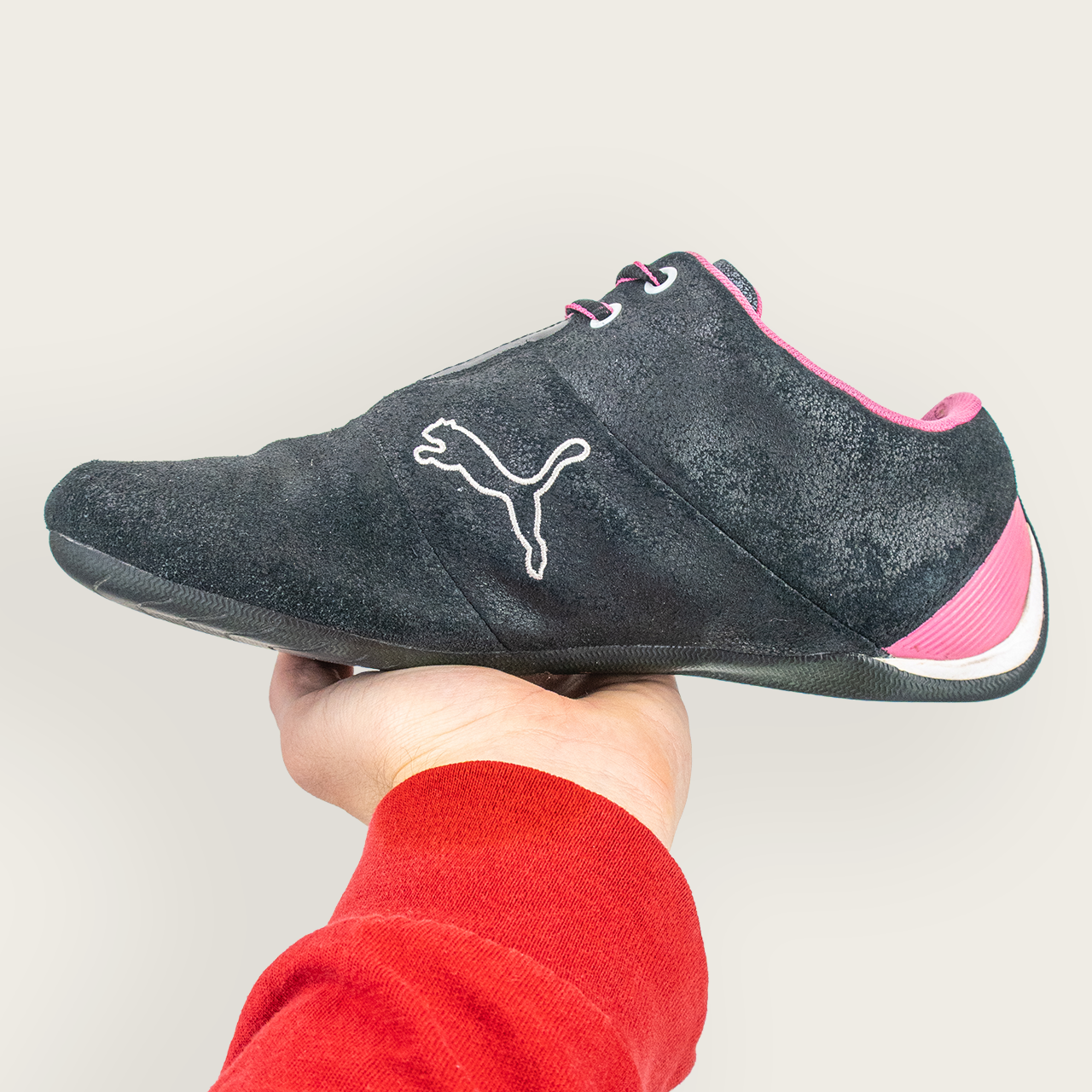 Women's Black/Pink PUMA Motorsport Style Sneakers - US 8.5