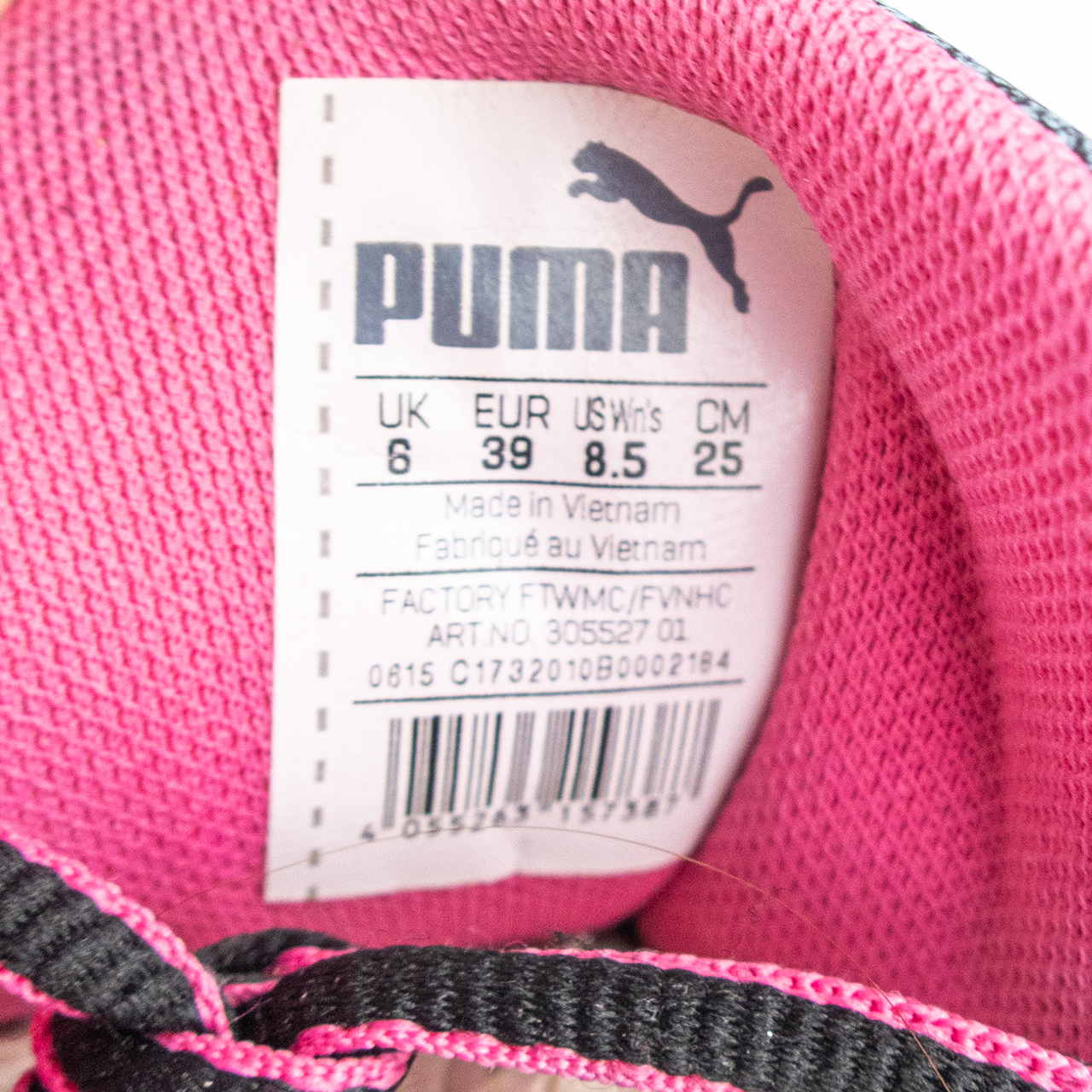 Women's Black/Pink PUMA Motorsport Style Sneakers - US 8.5