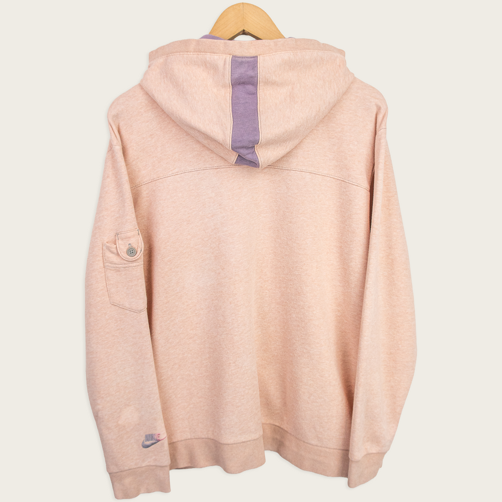 Y2K Nike Zip-Up Hoodie - Peach/Purple - Size S