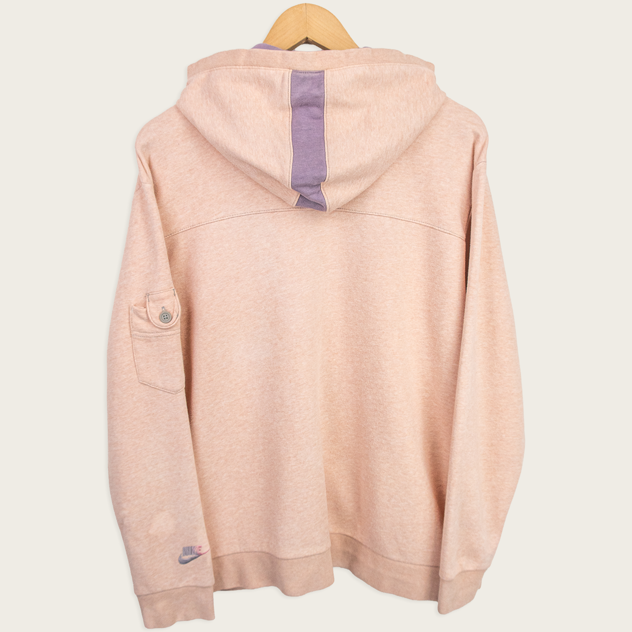 Y2K Nike Zip-Up Hoodie - Peach/Purple - Size S