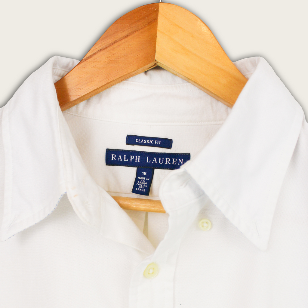 VINTAGE WMNS RALPH LAUREN BUTTON-UP SHIRT - 16