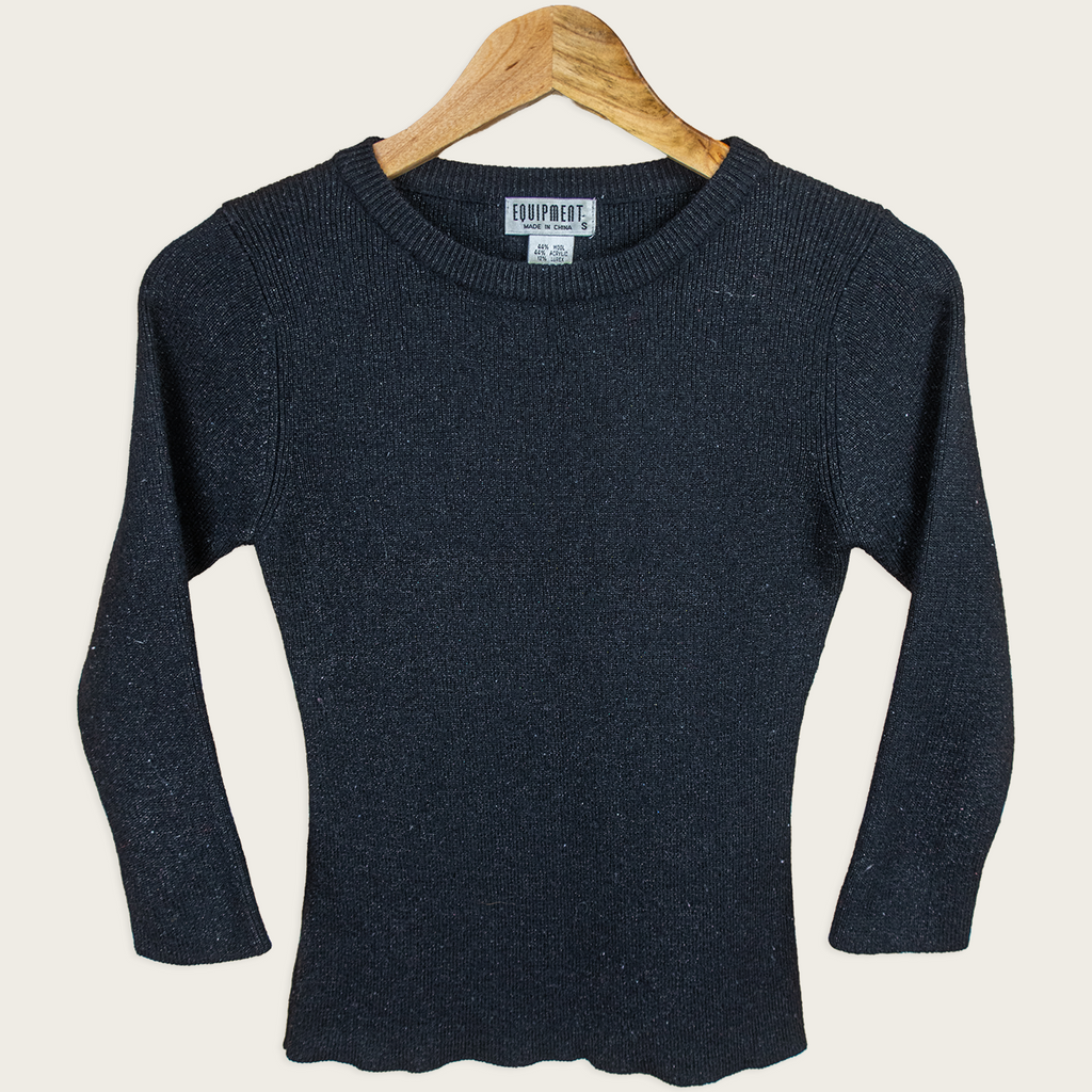 Y2K Equipment Knit Top - Black - Size S