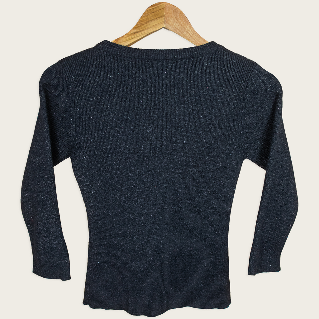 Y2K Equipment Knit Top - Black - Size S