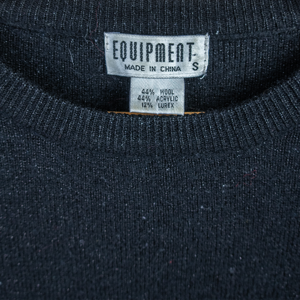 Y2K Equipment Knit Top - Black - Size S