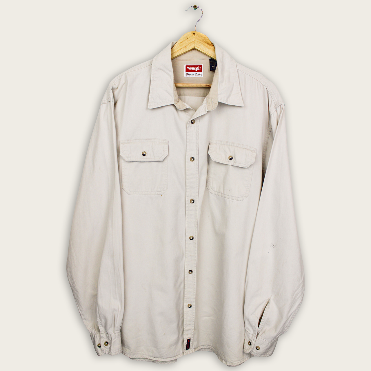 VINTAGE LONG-SLEEVE WRANGLER BUTTON-UP SHIRT - XL