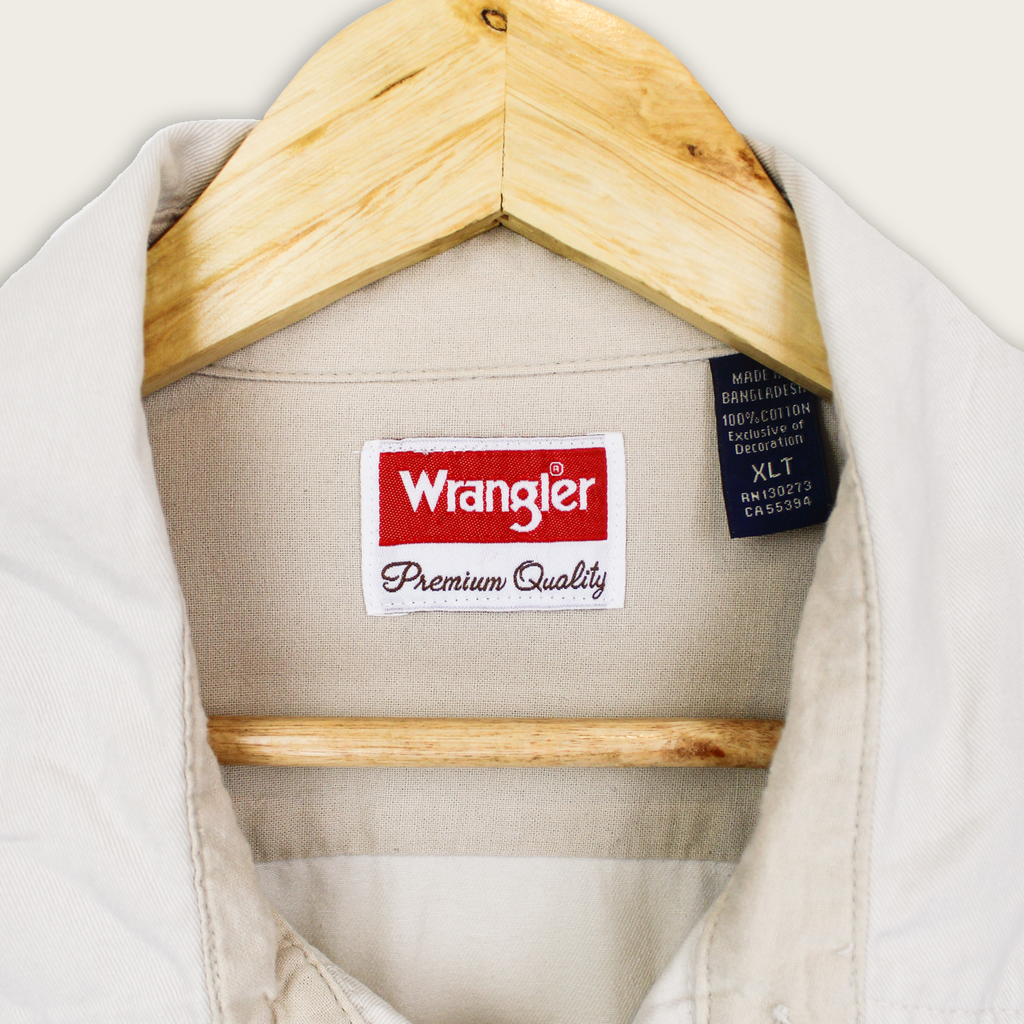 VINTAGE LONG-SLEEVE WRANGLER BUTTON-UP SHIRT - XL