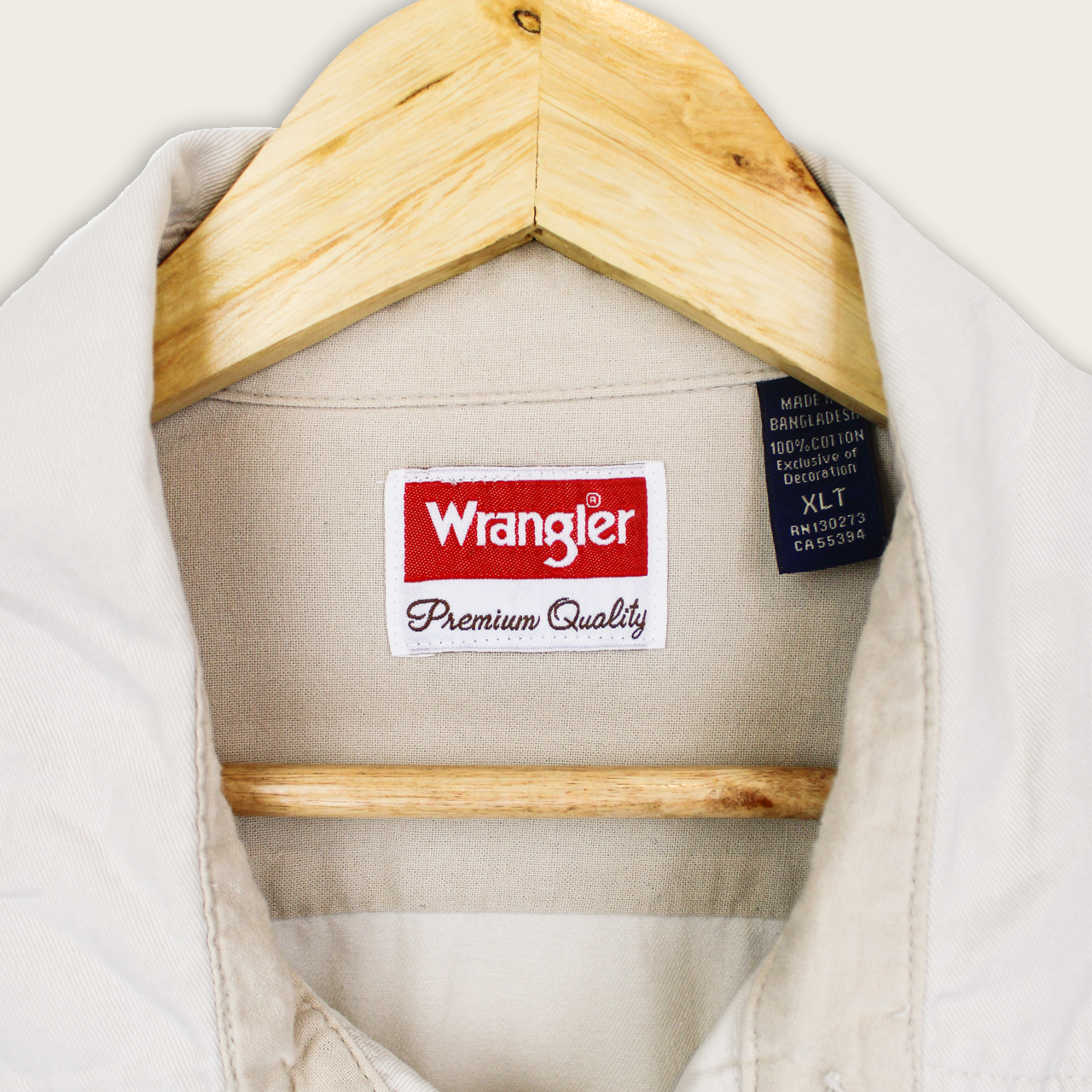 VINTAGE LONG-SLEEVE WRANGLER BUTTON-UP SHIRT - XL