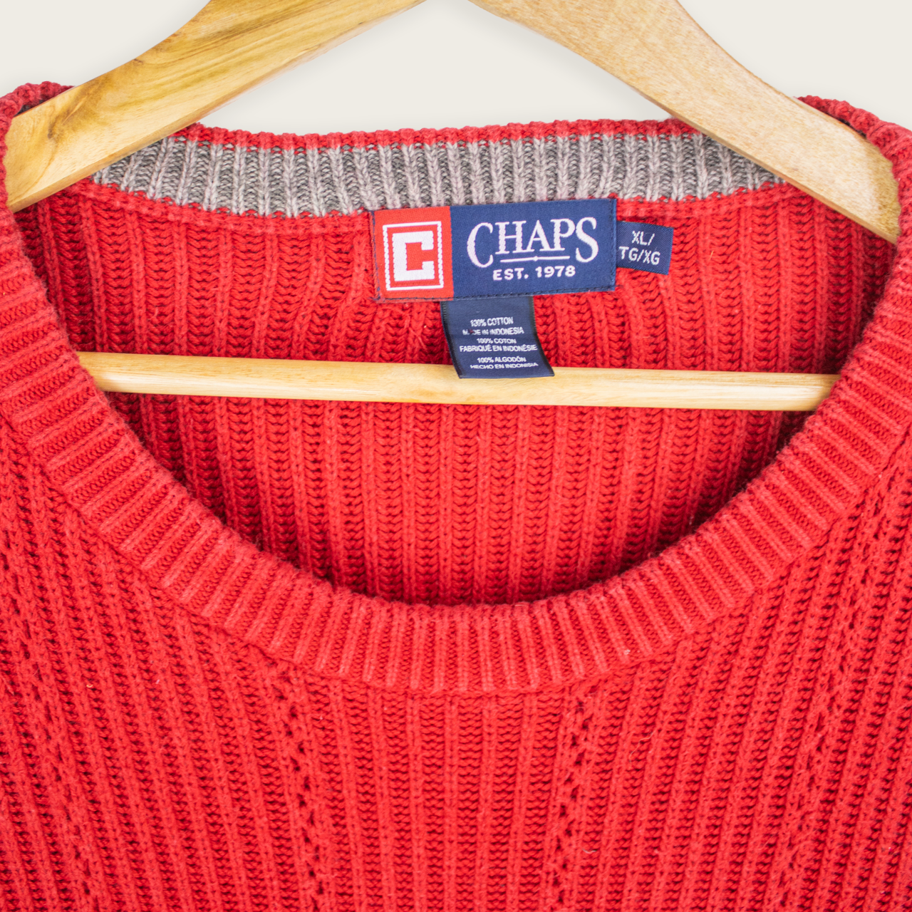 00's CHAPS KNIT SWEATER - XL