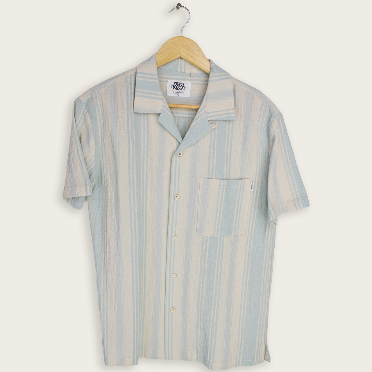 VINTAGE PIPING HOT BUTTON-UP SHIRT - XS